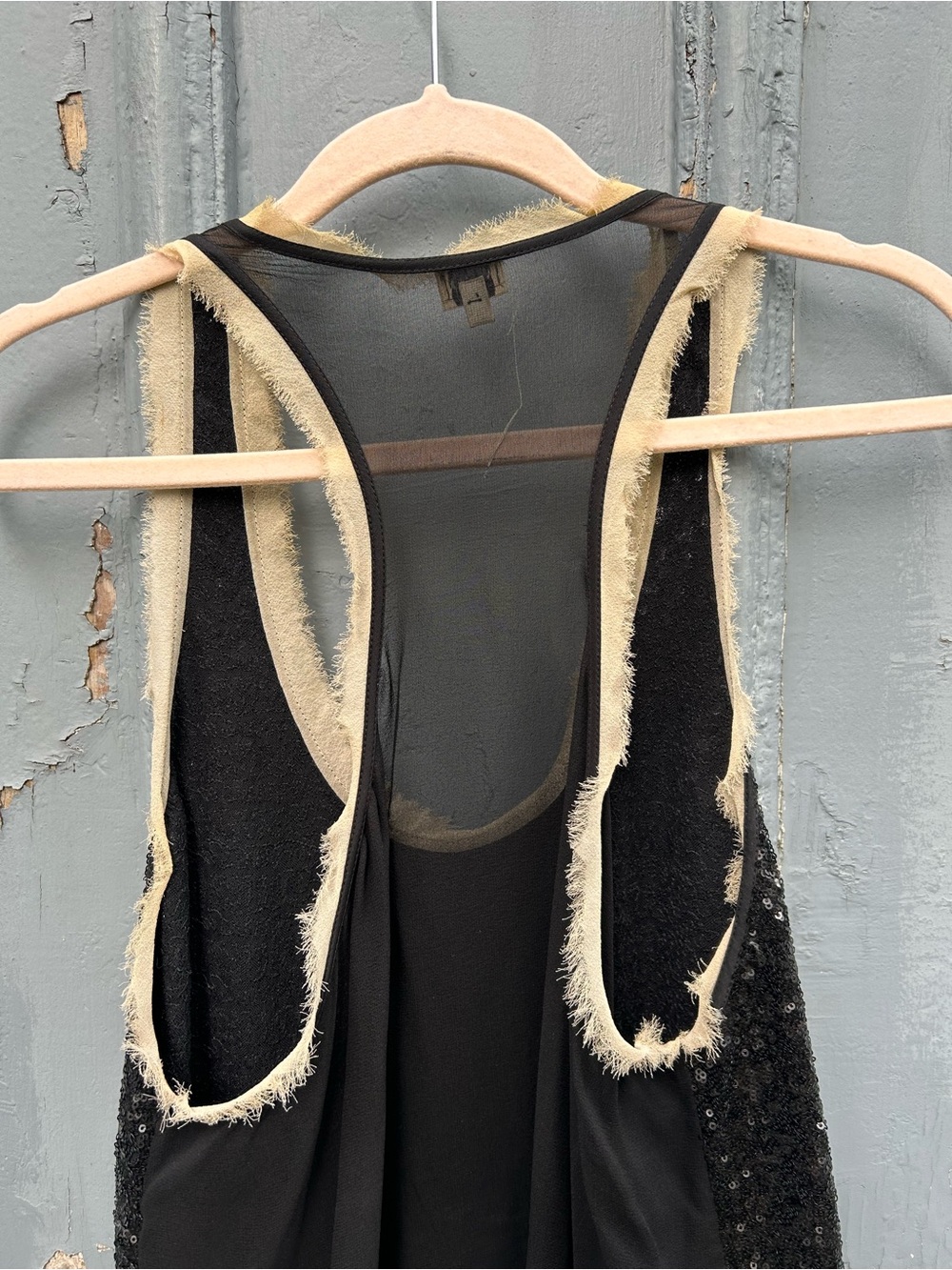 Wilfred Black Sequins Silk Racerback Tank Top - Picture 5 of 9